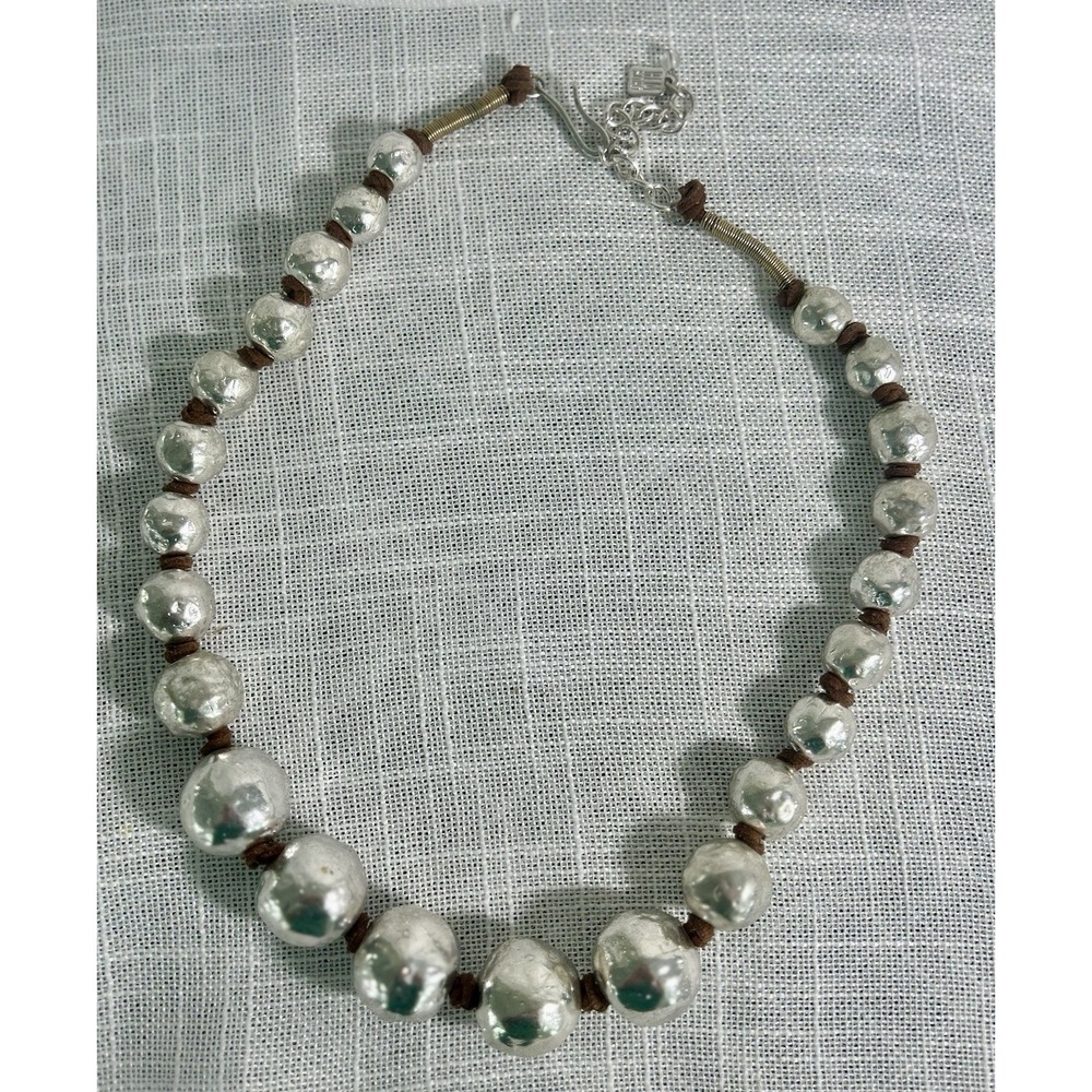 RLM SOHO Silver-toned Beaded Necklace 22"